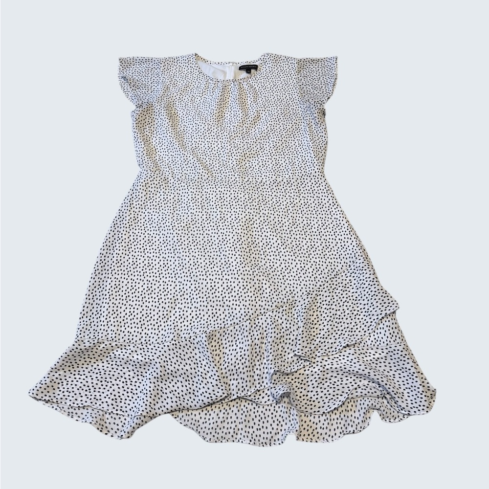 💙Banana Republic Charming White and Black Polka Dot Dress